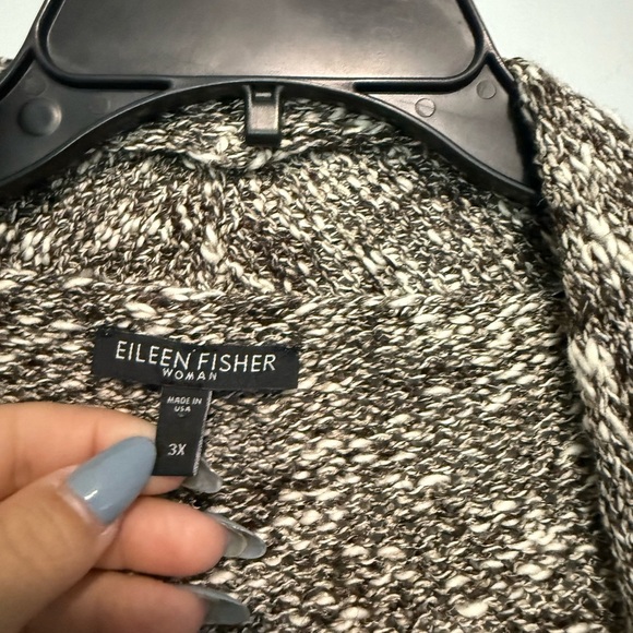 Eileen Fisher  Open Cardigan Linen  Blend Knit Size 3X Plus 3/4 Sleeve Thick - Picture 2 of 4